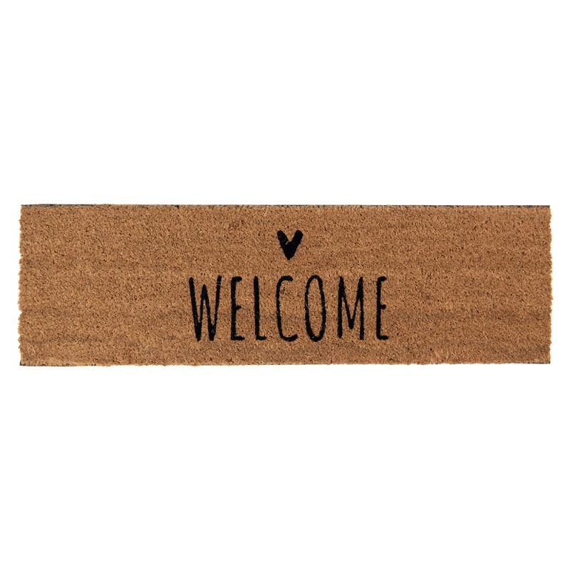 Clayre & Eef Door Mat 75x22 cm Brown PVS Coconut Fiber Welcome
