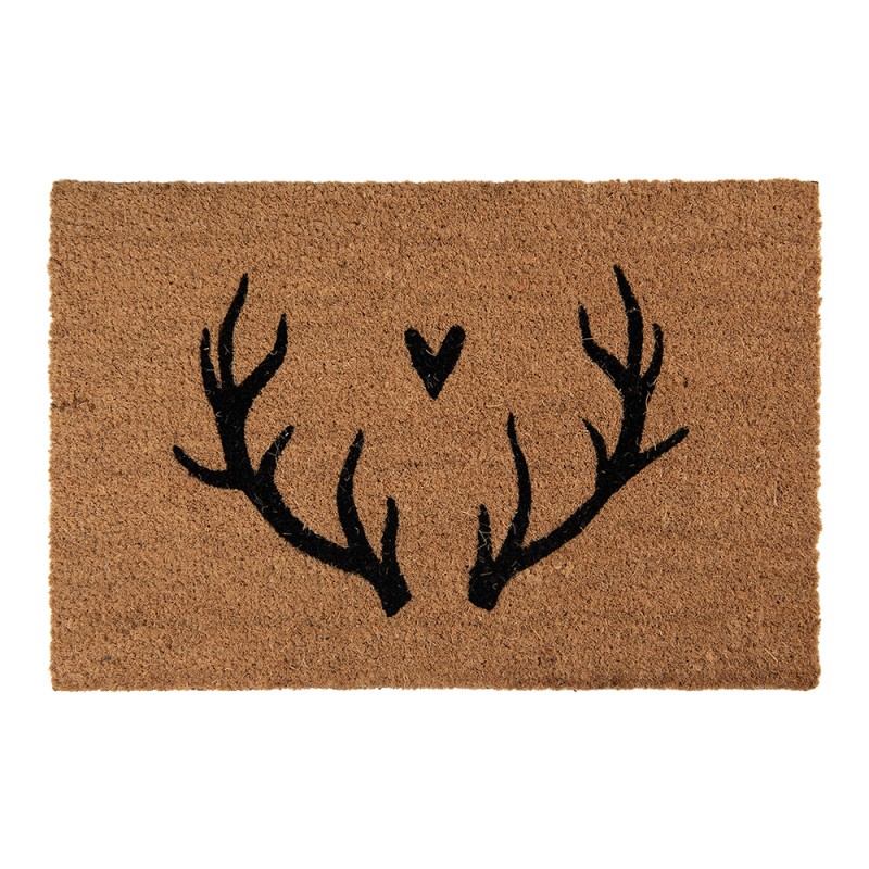 Clayre & Eef Door Mat 60x40 cm Brown PVS Coconut Fiber Antler