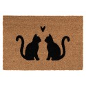 Clayre & Eef Paillasson 60x40 cm Marron Fibre de coco PVC Chats