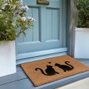 Clayre & Eef Paillasson 60x40 cm Marron Fibre de coco PVC Chats