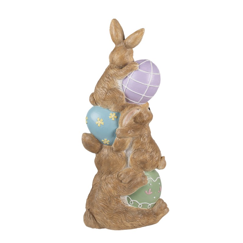 Clayre & Eef Dekorationsfigur Kaninchen 31x25x72 cm Braun Keramikmaterial