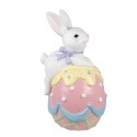 Clayre & Eef Statuetta decorativa Coniglio 32x28x55 cm Bianco Rosa  Materiale ceramico