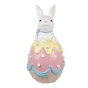 Clayre & Eef Statuetta decorativa Coniglio 32x28x55 cm Bianco Rosa  Materiale ceramico
