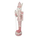 Clayre & Eef Statuetta decorativa Coniglio 29x25x100 cm Bianco Rosa  Plastica