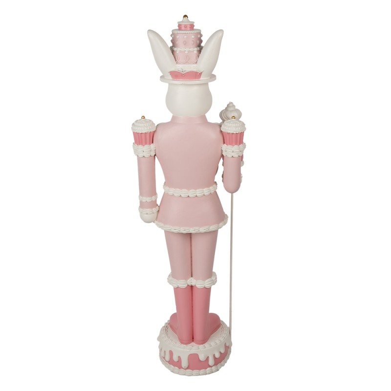 Clayre & Eef Statuetta decorativa Coniglio 29x25x100 cm Bianco Rosa  Plastica
