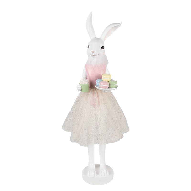 Clayre & Eef Decoratie Beeld 76 cm Wit Kunststof Macarons