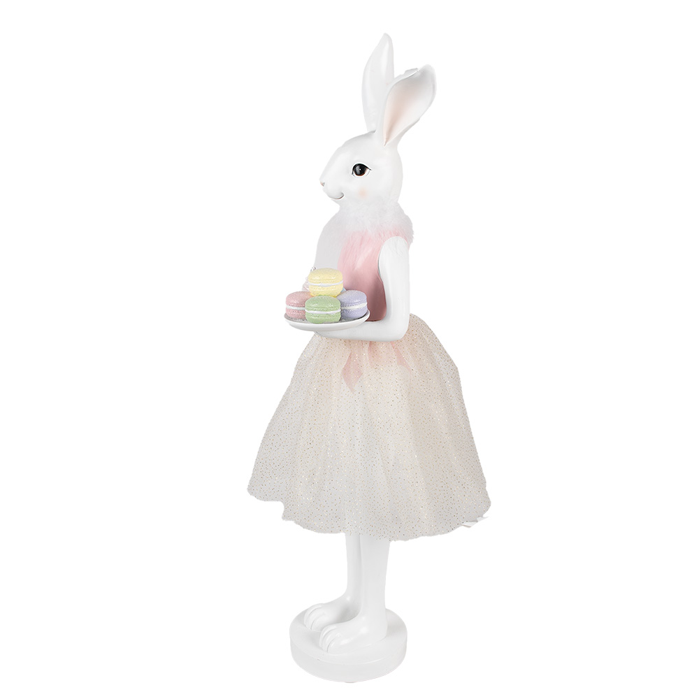 Decoratie Beeld Konijn 76 Cm Wit Kunststof Macarons-image