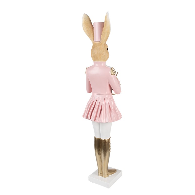 Clayre & Eef Decoratie Beeld Konijn 79 cm Beige Roze Kunststof