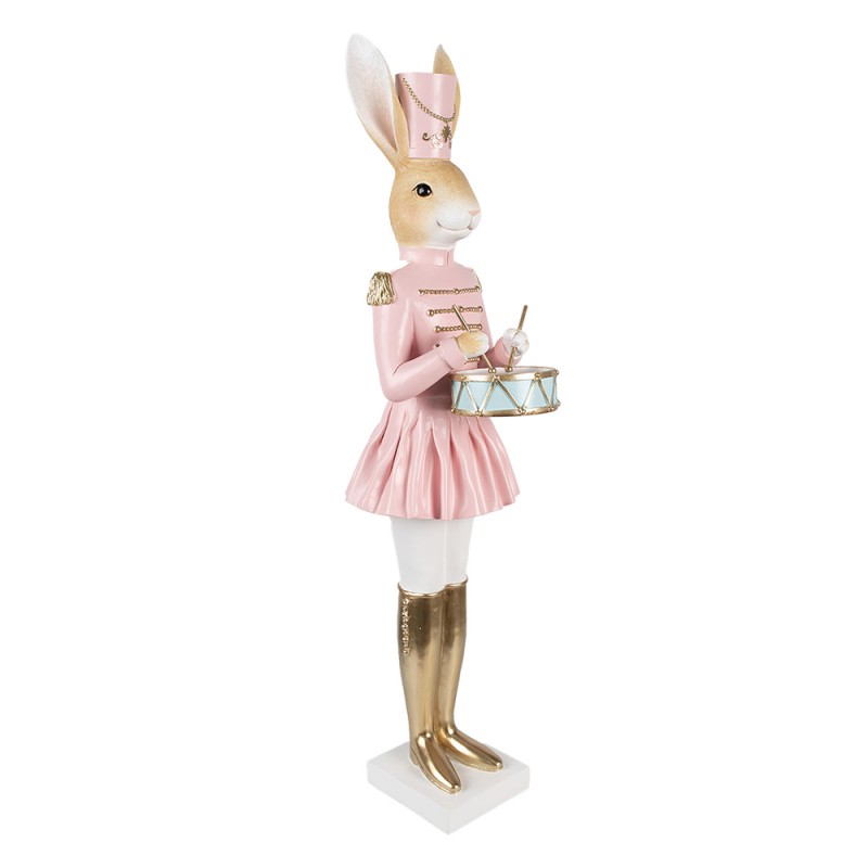Clayre & Eef Decoratie Beeld Konijn 79 cm Beige Roze Kunststof