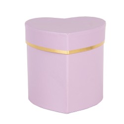 Clayre & Eef Scatola regalo 10x10x10 cm Viola Cartone A forma di cuore