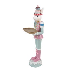 Clayre & Eef Decorative Figurine Rabbit 25 cm White Pink Plastic