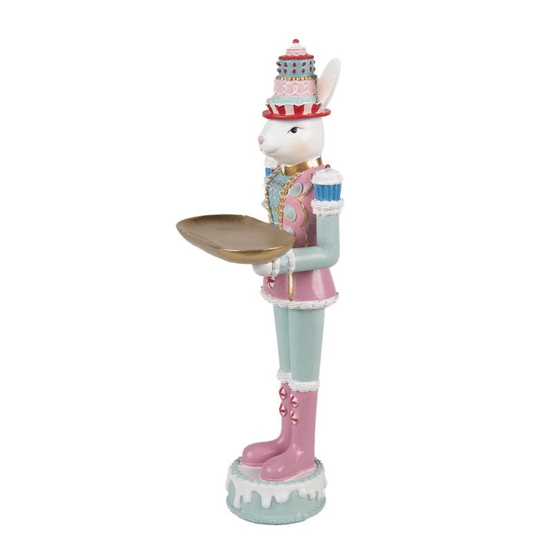 Clayre & Eef Statuetta decorativa Coniglio 25 cm Bianco Rosa  Plastica