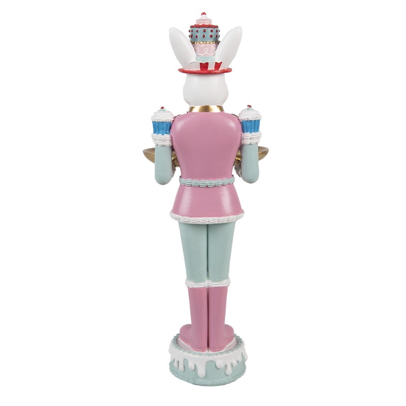 Clayre & Eef Statuetta decorativa Coniglio 25 cm Bianco Rosa  Plastica