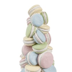 Clayre & Eef Image de décoration Macarons Ø 12x25 cm Bleu Rose Plastique