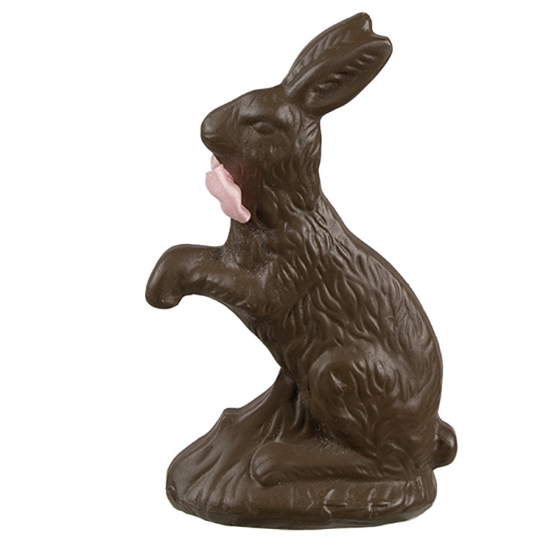 Clayre & Eef Figurine décorative Lapin 13 cm Marron Plastique