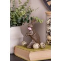 Clayre & Eef Figurine décorative Lapin 13 cm Marron Plastique