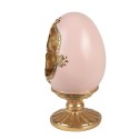 Clayre & Eef Decoratie Beeld Ei 13x12x22 cm Roze Kunstleer Metaal