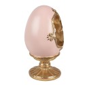 Clayre & Eef Decoratie Beeld Ei 13x12x22 cm Roze Kunstleer Metaal