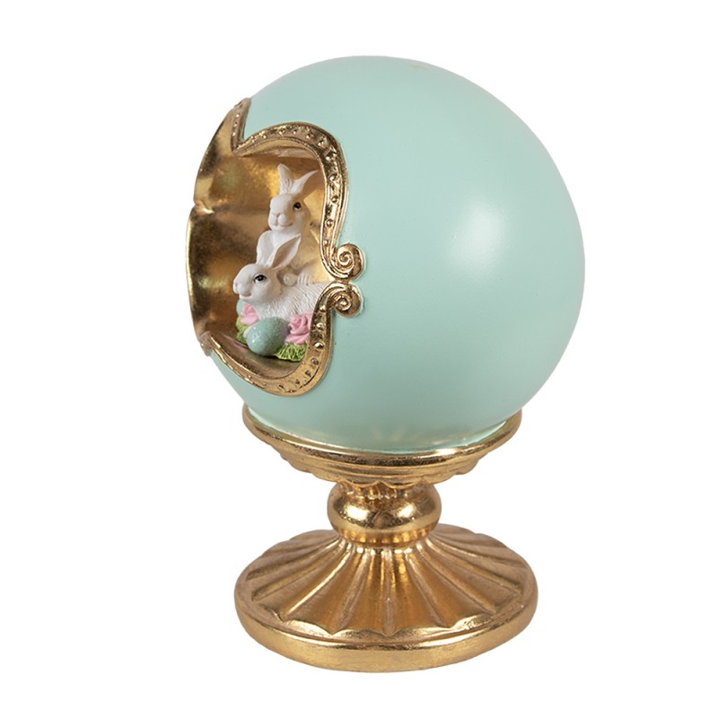 Clayre & Eef Statuetta decorativa Uovo 17x13x19 cm Blu Plastica