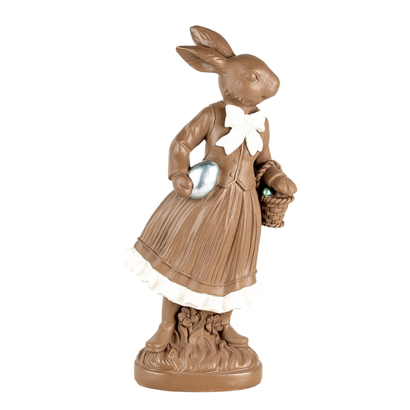 Clayre & Eef Decoratie Beeld Konijn 39 cm Bruin Kunststof