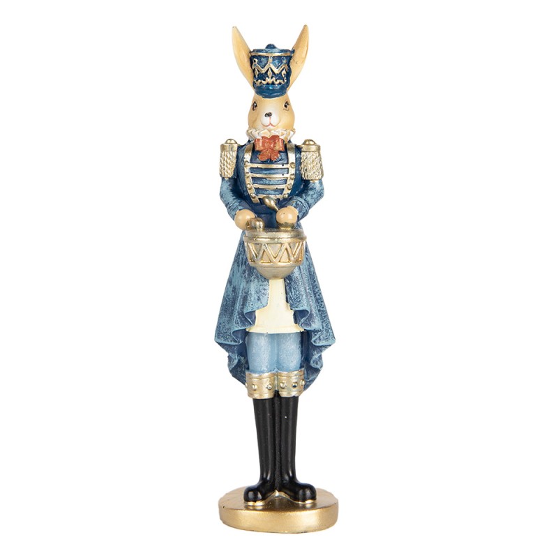 Clayre & Eef Decorative Figurine Rabbit 18 cm Beige Blue Plastic
