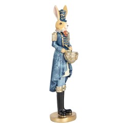 Clayre & Eef Decorative Figurine Rabbit 18 cm Beige Blue Plastic