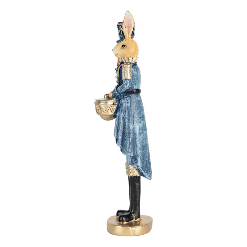 Clayre & Eef Decorative Figurine Rabbit 18 cm Beige Blue Plastic