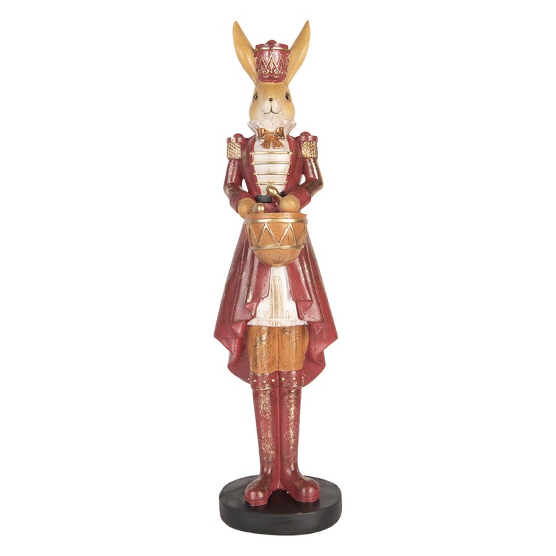 Clayre & Eef Decorative Figurine Rabbit 48 cm Beige Red Plastic
