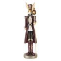 Clayre & Eef Figurine décorative Lapin 47 cm Beige Rouge Plastique