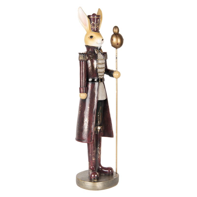Clayre & Eef Figurine décorative Lapin 47 cm Beige Rouge Plastique