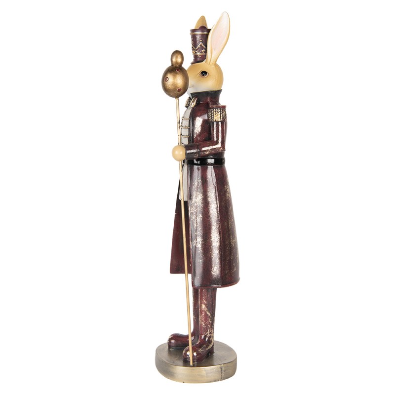 Clayre & Eef Figurine décorative Lapin 47 cm Beige Rouge Plastique