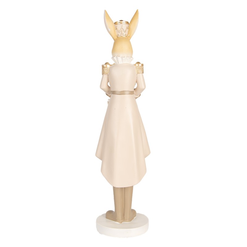 Clayre & Eef Decoratie Beeld Konijn 47 cm Beige Goudkleurig Kunststof