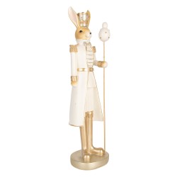 Clayre & Eef Statuetta decorativa Coniglio 47 cm Beige Color oro Plastica