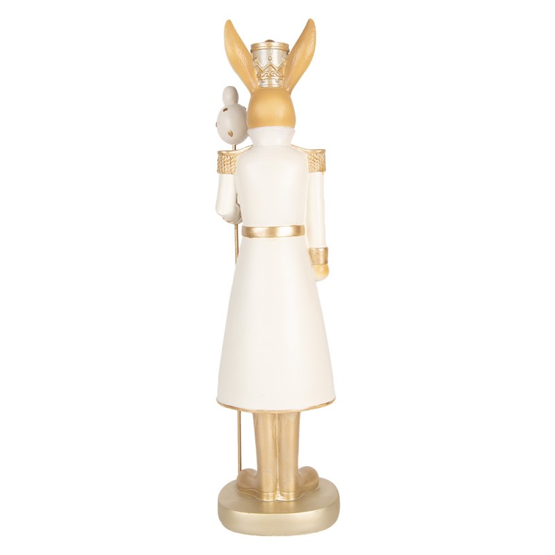 Clayre & Eef Figurine décorative Lapin 47 cm Beige Couleur or Plastique