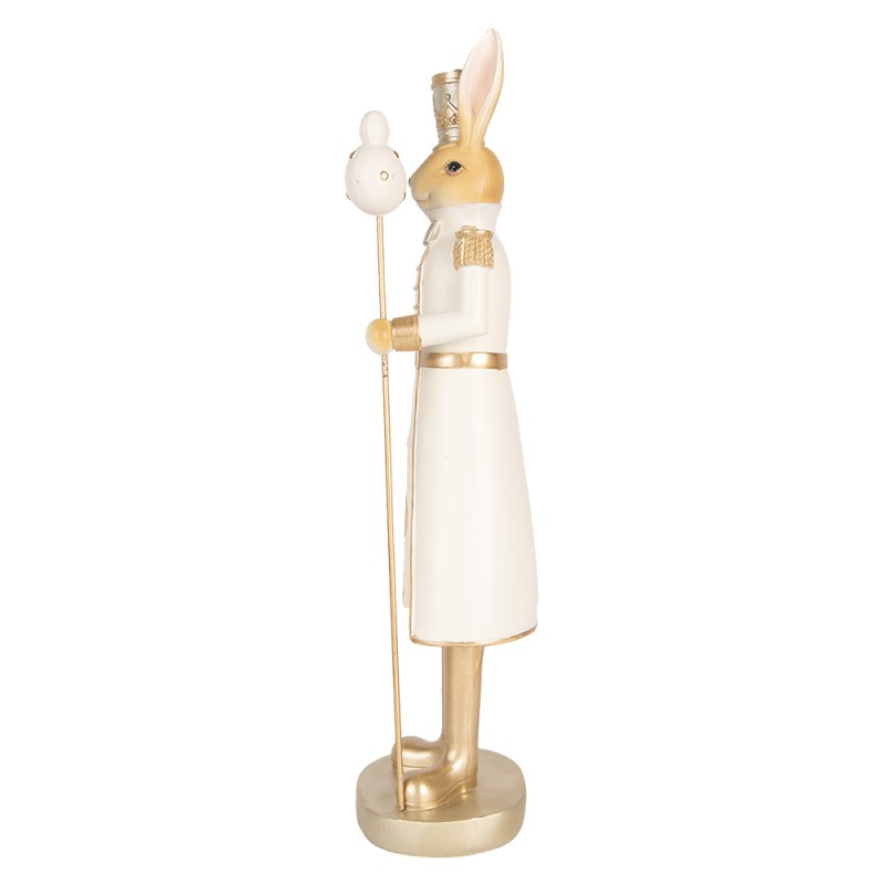 Clayre & Eef Figurine décorative Lapin 47 cm Beige Couleur or Plastique