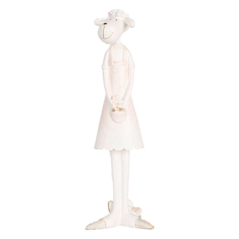 Clayre & Eef Decorative Figurine Sheep 6x4x17 cm White Plastic