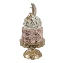 Clayre & Eef Decorative Figurine Cake Ø 17x35 cm White Pink Plastic
