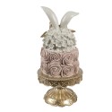 Clayre & Eef Decorative Figurine Cake Ø 17x35 cm White Pink Plastic