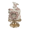 Clayre & Eef Decoratie Beeld Taart Ø 18x32 cm Wit Roze Kunststof