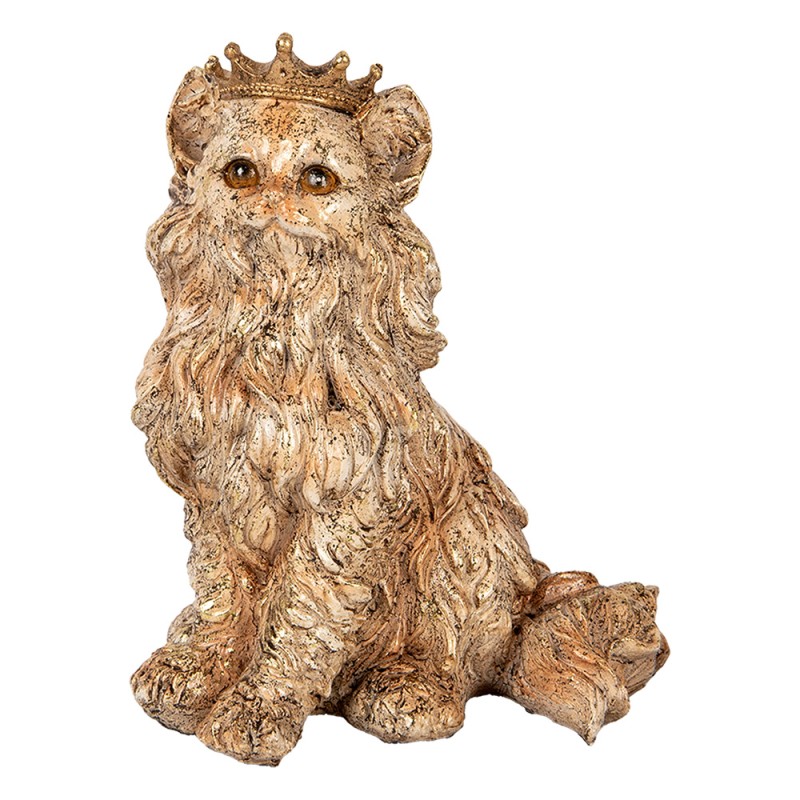 Clayre & Eef Figurine décorative Chat 23x19x28 cm Beige Plastique