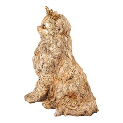 Clayre & Eef Dekorationsfigur Katze 23x19x28 cm Beige Kunststoff