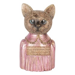 Clayre & Eef Dekorationsfigur Katze 14x11x23 cm Braun Kunststoff
