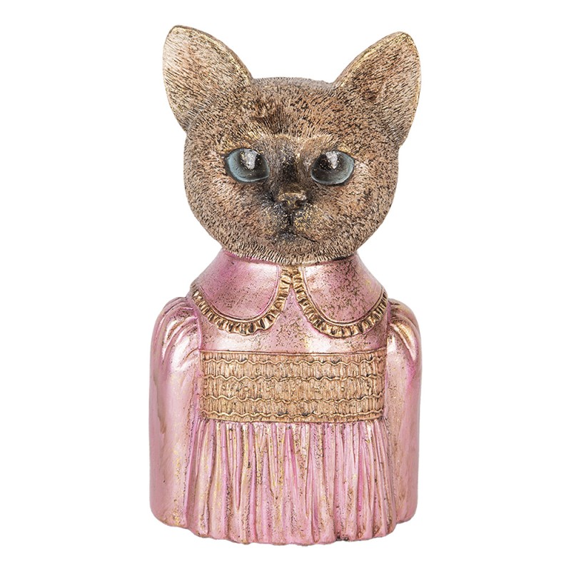 Clayre & Eef Decorative Figurine Cat 14x11x23 cm Brown Plastic