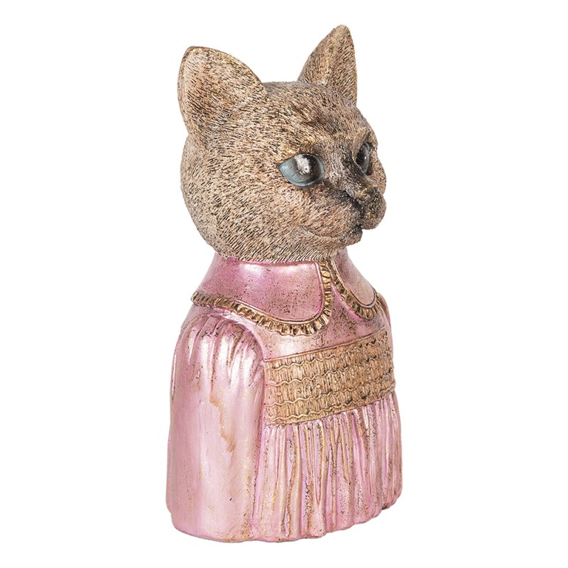 Clayre & Eef Decorative Figurine Cat 14x11x23 cm Brown Plastic