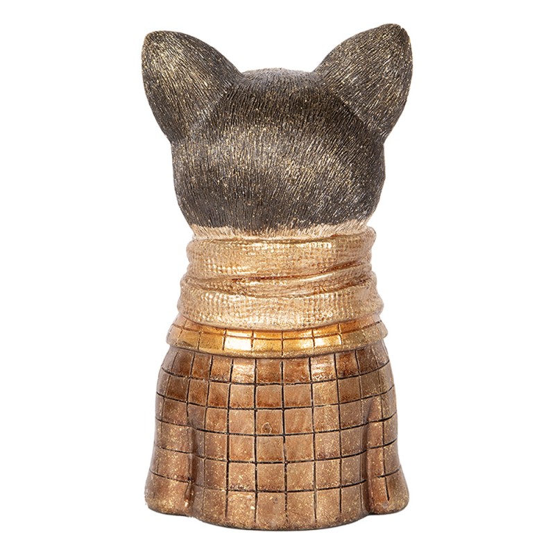 Clayre & Eef Dekorationsfigur Katze 14x12x23 cm Braun Kunststoff