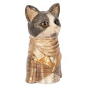 Clayre & Eef Dekorationsfigur Katze 14x12x23 cm Braun Kunststoff