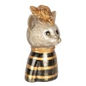 Clayre & Eef Decorative Figurine Cat 11x9x18 cm Gold colored Brown Plastic