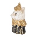 Clayre & Eef Figurine décorative Chat 12x10x18 cm Blanc Noir Plastique