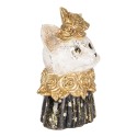 Clayre & Eef Figurine décorative Chat 12x10x18 cm Blanc Noir Plastique