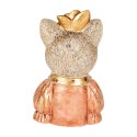 Clayre & Eef Figurine décorative Chat 12x9x18 cm Blanc Rose Plastique